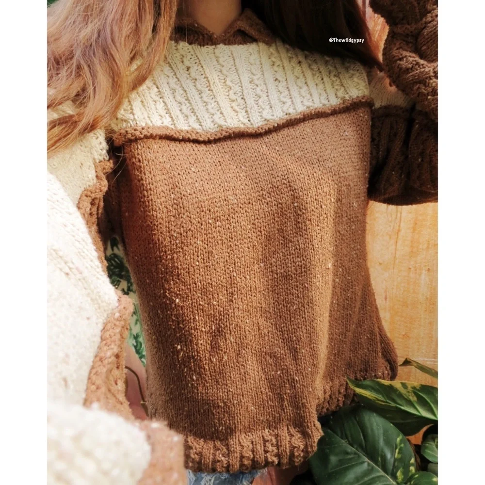 Vintage 70’s speckled chunky hand knit sweater 🍁 - Picture 4 of 8